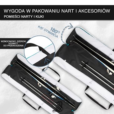 Pokrowiec BASIC na narty zielony 160/180cm